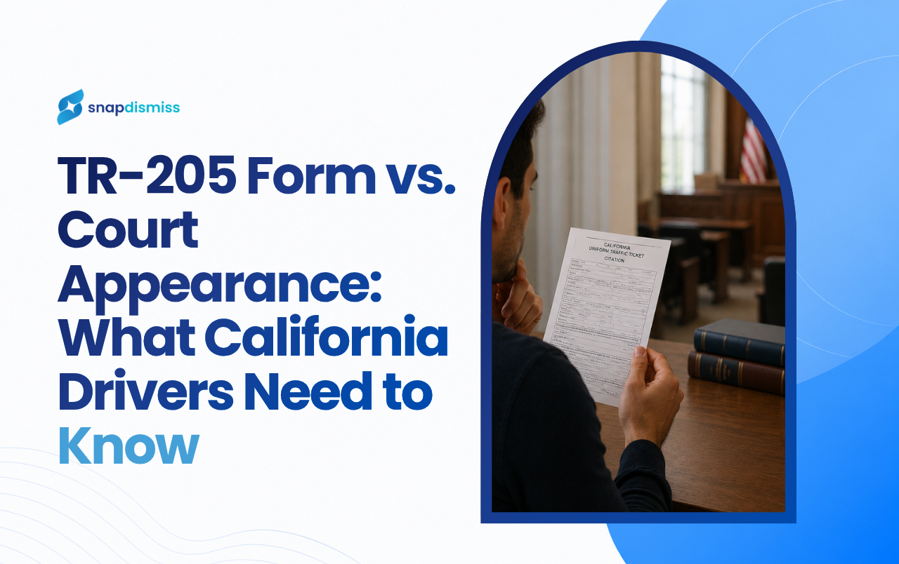TR-205 Form vs. Court Appearance: What California Drivers Need to Know